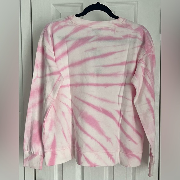 🆕 NWT Splendid Pink White Tie Dye Cozy Crewneck Pullover Sweatshirt, Small - Picture 2 of 6